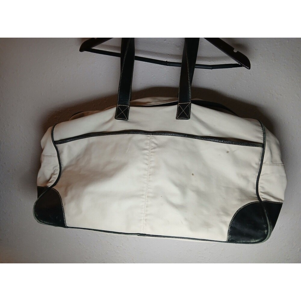 Vintage Canvas Leather Country Road Duffel Bag 10" x 23.5" Y2K Pink Cream